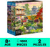 2-Pack of 1000-Piece Jigsaw Puzzles, Amalfi Coast & Japan Garden, Exclusive for Adults and Kids Ages 8+.