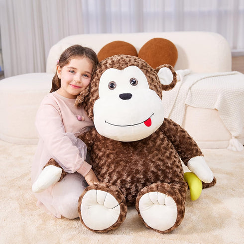 IKASA 30" Giant Monkey Stuffed Animal Plush Toy, Large Cute Jumbo Fluffy Plushie, Gifts for Kids Girls