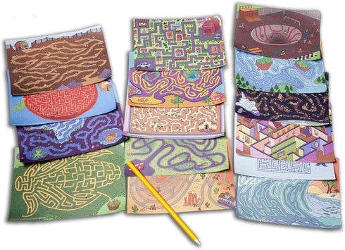 Bendon TS Shure Travel Games Mazes Mini Activity Tin, 20 Illustrated Activity Sheets and Pencil