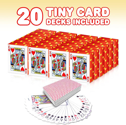 Gamie Mini Playing Cards - Pack of 20 Decks - Miniature 1.5 Inch Poker Cards for Kids and Adults - Great Novelty Gift,