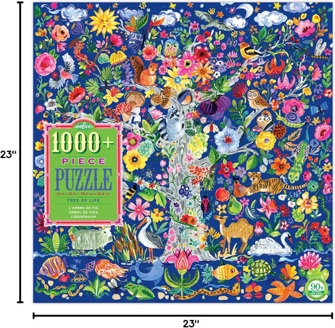 1000 23" 23" eeBoo Piece Puzzle - Tree of Life Jigsaw Puzzle for Adults, Square x Made with Recycled Board