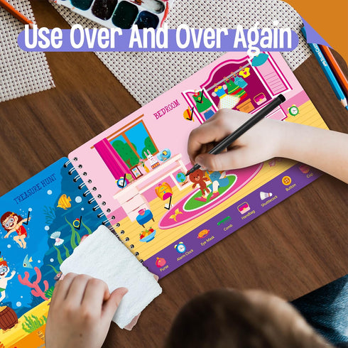 30 3, 4, 5, 6 SpriteGru Search & Find Book, Dry Erase Activities Game Pad, Reusable & Erasable Montessori Learning Toy