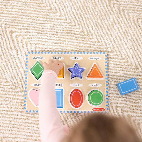 Melissa & Doug Wooden Chunky Shapes Puzzle (8 pcs) - FSC Certified
