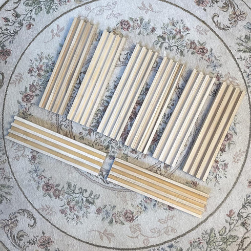 SUTIMSHE Set 8 Wooden Domino Racks/Trays of Natural Domino Trays Holders Organizer for Mexican Train Chickenfoot