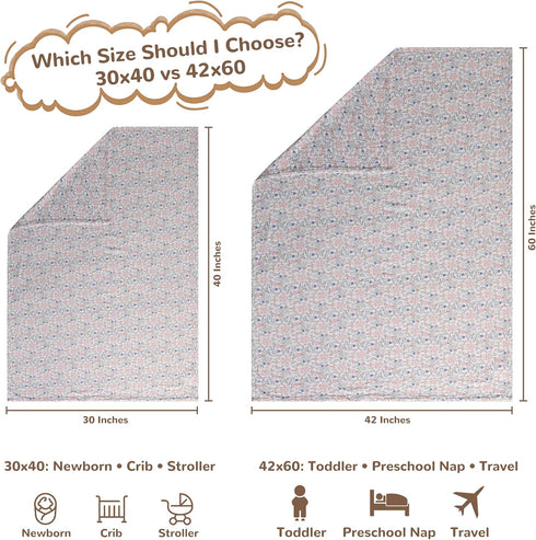 2-Layer, 30x40 NTBAY Muslin Baby Swaddle Blanket, Lightweight Receiving Blanket for Newborns and Infants, Crib Stroller