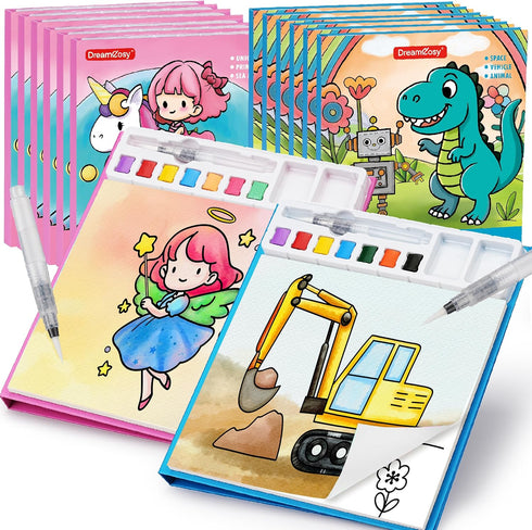DreamCosy 12 Pack Paint with Water Coloring Books for Toddles, Water Painting Kit