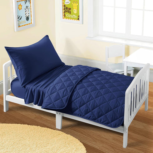 Set 4 Set, Set FLXXIE Toddler Bedding - Piece Microfiber Crib Sheet Crib Bedding Includes Quilted Comforter, Flat Top