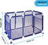 Pool Noodles Holder, Mesh Rolling Storage Organizer Bin for Toys, Balls, and Floats, Kids Height, Large (Blue/White