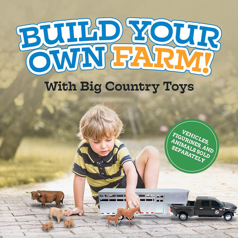 Country 1:20 Big Toys - Sundowner Horse Trailer with Gooseneck Trailer Hitch for Farm Toys & Toy Trucks with Working