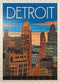 MyPuzzle Detroit, MI: Vintage Poster, Skyline - Premium 500 Piece Jigsaw Puzzle for Adults