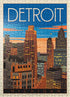 MyPuzzle Detroit, MI: Vintage Poster, Skyline - Premium 500 Piece Jigsaw Puzzle for Adults