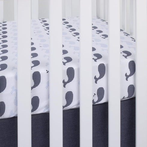 Fringed Crib Skirt in Solid Color by NoJo