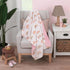 NOJO Little Love Super Soft Baby Blanket, White, Pink, and Gold Rainbow Design