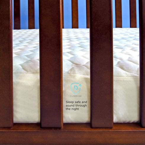 (28" 52" 7") Organic Cotton Waterproof Fitted Crib Pad - Natural Baby Crib Mattress Cover & Protector - Unbleached