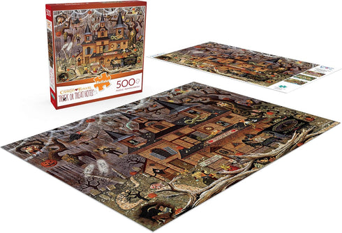Buffalo Games - Charles Wysocki - Trick or Treat Hotel - 500 Piece Jigsaw Puzzle for Family Fun