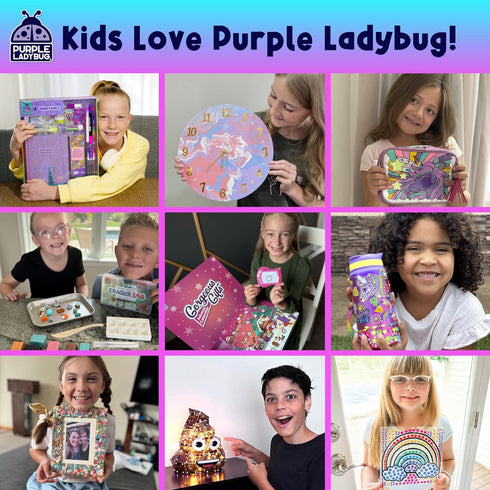 8-12 7 8 9 10-12, 8-12 PURPLE LADYBUG Make Your Own Unicorn Night Light for Girls - Unicorn Gift Craft Kits for Girls