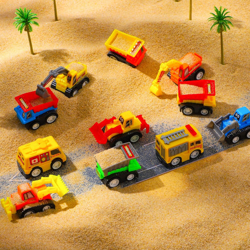 24 JOYIN Pcs Filled Easter Eggs with Pull Back Construction Cars, Prefilled Easter Egg with Vehicle for Kid Boys