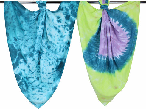 j & alex Tie-Dye 100% Cotton Muslin Swaddle Blankets, Brave Heart, 2 Count