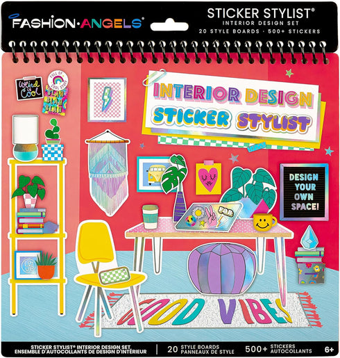Fashion Angels Interior Design Sticker Stylist - 20 Style Boards with 14 Sticker Sheets - Interior Design Set for Kids - Room Design Kit for Girls - 550+ Aesthetic Room Decor Stickers - Ages 6 and Up