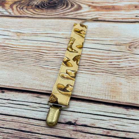 Pack 3 Western Cowboy Of Fabric Pacifier Clip Holder for Infant Baby Boy And Girl, Universal Fit for Binky, Soothers