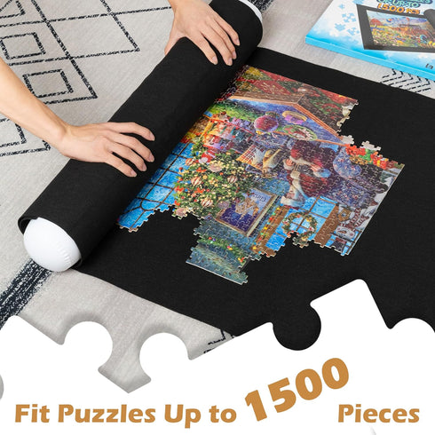 Lavievert Jigsaw Puzzle Mat Roll Up, Portable Puzzle Storage for Up to 1500 Pieces, Eco-Friendly Material