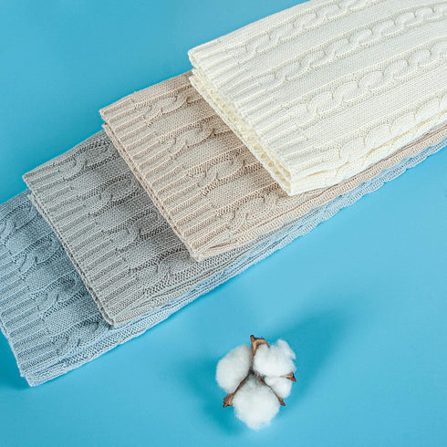NTBAY 100% Pure Cotton Cable Knit Toddler Blanket, Super Soft Warm, 30x40 Baby Blanket for Crib, Ivory