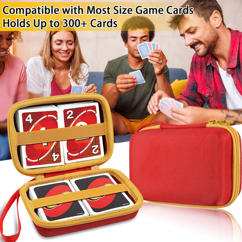 Aenllosi Storage Card Case for UNO Card Game - Hard Case Capacity for 300 Cards (Case Only, Red).