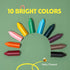 (10 Pack) 100% 1-3, 2-4, Honeysticks Triangular Crayons - Pure Beeswax, Food Grade Colors, Non Toxic Crayons for Baby