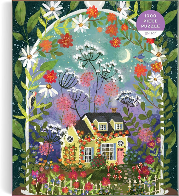 Galison Bloomarium – 1000 Piece Joy Laforme Jigsaw Puzzle of A Cozy Cottage in A Blooming Terrarium