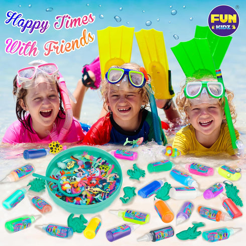 25 16 Summer Ocean Magic Water Elves Toys Kit, FunKidz Aqua Squishy Craft Kit for Kids Bright Ocean Colors Gel Ocan