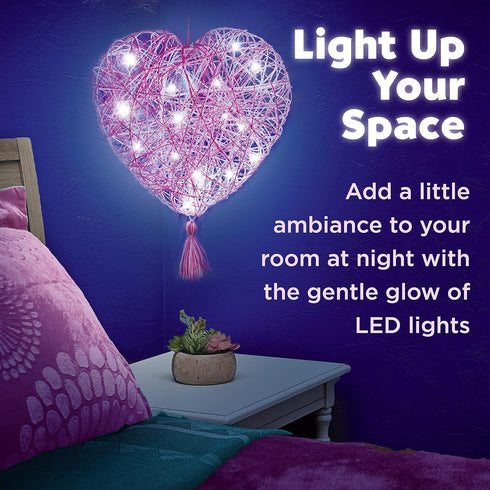 8+) Creativity for Kids String Art Heart Light Kit | Create a Glowing Heart Lantern with Easy String Art | Relaxing DIY