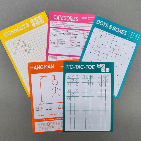 5 Portable Travel Game Activities Pad - On The Go Plane Trip - 6 x 9-inches (75 Sheets)