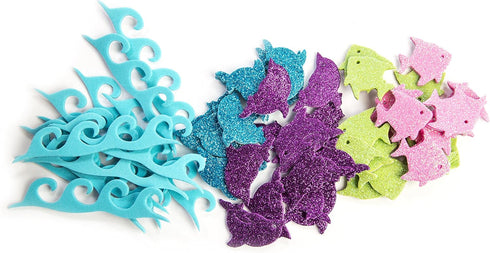 Creative Hands Glitter Foam Stickers, Fish and Dolphin