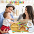 NutriChef Baby and Toddler Feeding Set, 3 Compartment Plate, Bowl, Spoon, Non-toxic Bamboo Plate with Silicone Bib,