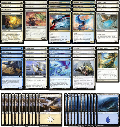 Elite Flying Deck - Blue White - Modern Legal Custom Built for Magic The Gathering - 60 Card