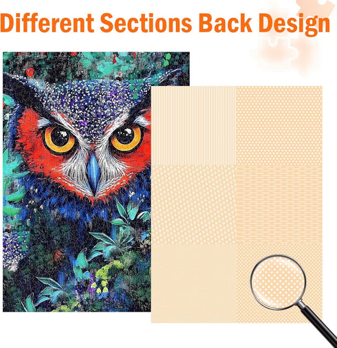 1000 20x27 Inches, Jigsaw Puzzles for Adults Pieces, Animal Owl Birds Difficult Challenging Unique Puzzle for Game