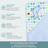 3 Spasilk Baby Bath Hooded Terry Towel with Washcloths, Baby Bath Essentials, One Size, Blue Whale