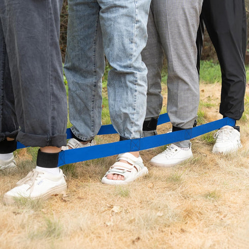4 Legged Race Bands for Kids and Adults, Relay Race Team Building Games, Perfect for Carnival, Field Day, 2pk, Blue &