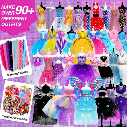 1500+ 6 6 7 8 9 10 11 12+ Sunrad PCS Fashion Designer Kits for Girls with Mannequins, DIY Arts & Crafts Sewing Kit