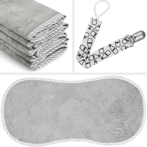 5-Pack San Francisco Baby Burp Cloths for Boys & Girls, with Pacifier Clip - Bibs & Burping Cloths, Spit-Up Rags