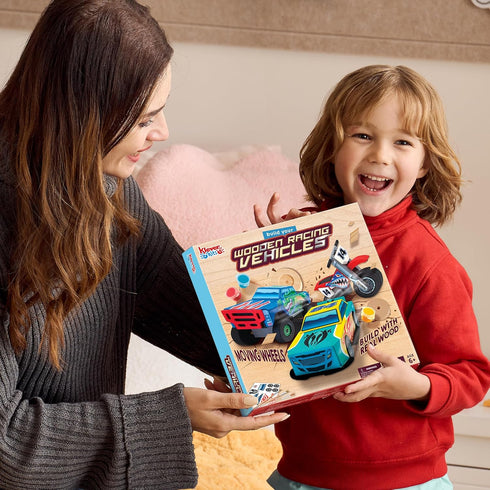 JOYIN Kids Craft Kit, Build & Paint Your Own Wooden Race Car, DIY Toy Craft Kit for Kids
