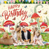 Mushroom Birthday Party Decorations, Mushroom Birthday Banner Backdrop Wildflower Party Banner Photo Photography