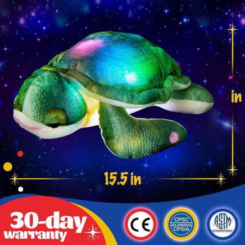 14'' Glow Guards Light up Sea Turtle Stuffed Animal Ocean Life Soft Plush Toy Pillow with Lullabies LED Night Lights