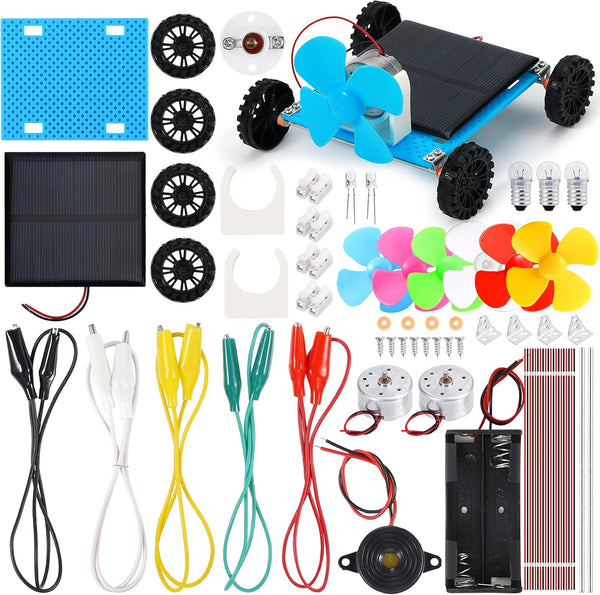 Sntieecr Solar Motor Kit with Electric Circuit, DIY STEM Science Project for Kids, Educational Montessori Learning Kits