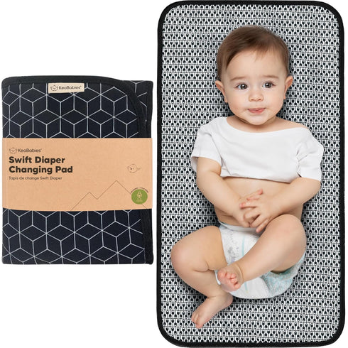 KeaBabies Portable Diaper Changing Pad, Easy Wipe Clean - Foldable Waterproof Baby