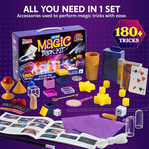 180+ Set- 6+ JOVA Klever Kits Magic My First Magic Trick Kit- Amazing Magician Toy with Step-by-Step Video Lessons
