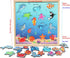 TOWO Wooden Fishing Game-Magnetic Fishing Puzzles with Numbers Jigsaw Puzzle- Sea Creatures Kids Fishing Game Educational Toys for 3 years old Math Toy Montessori Materials