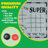 3-in-1 Vintage Giant Checkers and Tic Tac Toe Game with Reversible Mat, 24 Chips for Family Fun