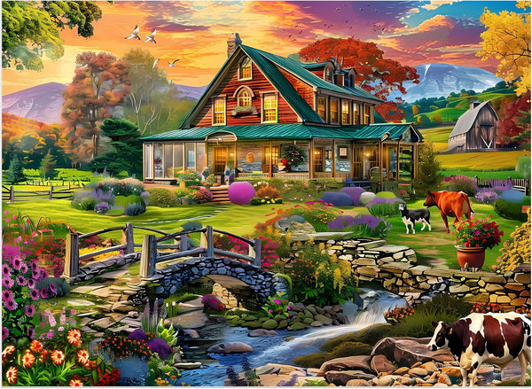 500 Pieces Country Life Jigsaw Puzzle for Adults - Interlock Perfectly, No Dust, Challenging Home Decor