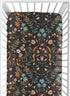 Sweet Jojo Designs Fitted Baby Crib Sheets (Black Wildflower Vintage Floral) for